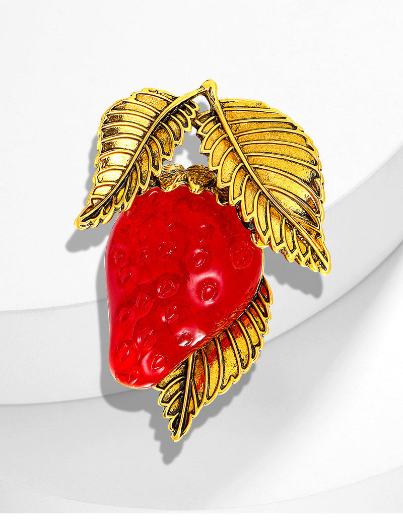 Strawberry Alloy Brooch PA4713