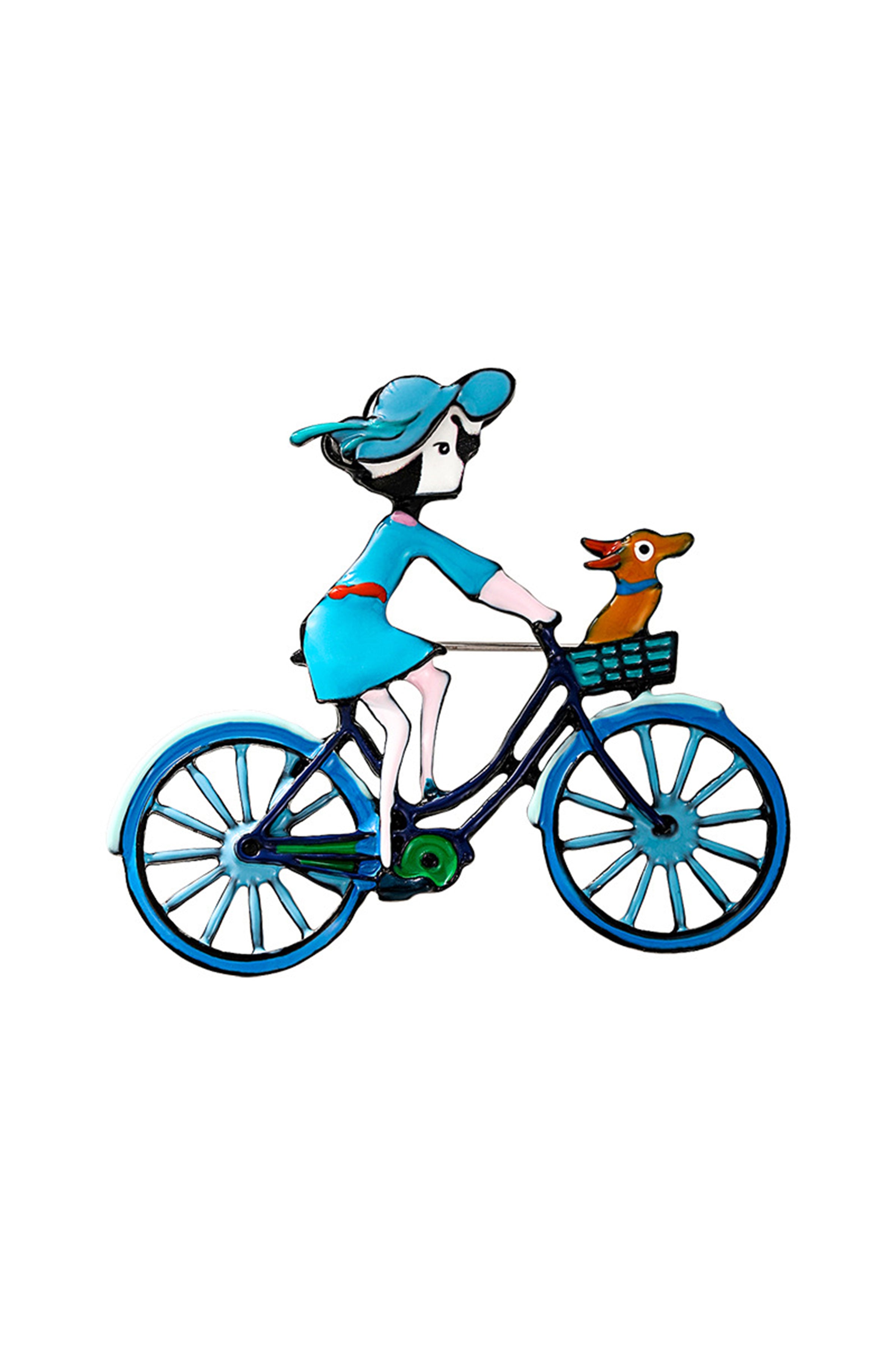 Bicycle Girl Alloy Brooch PA4880