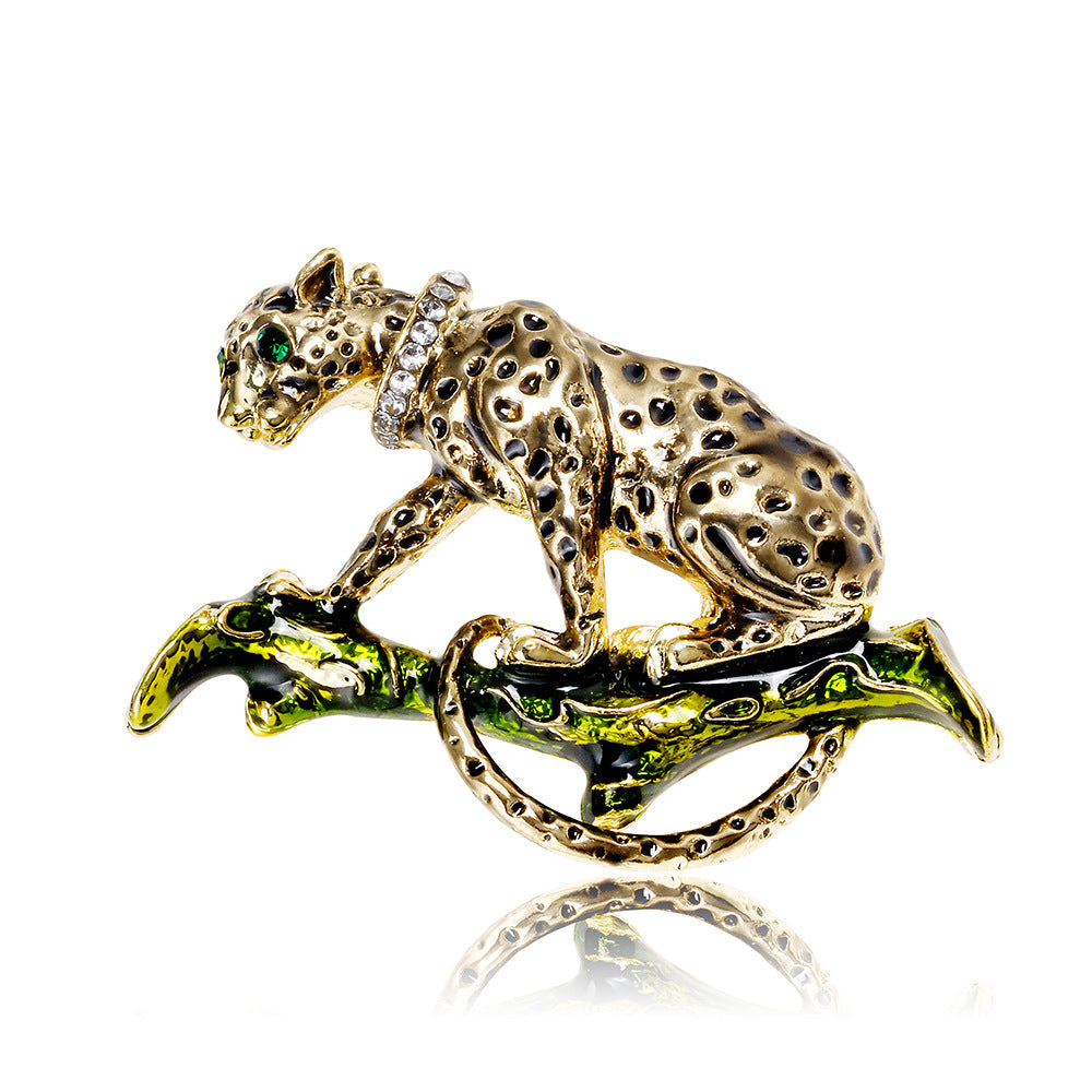 Shops Rhinestone leopard cheetah pin