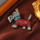 Dog Alloy Rhinestone Brooch PA4944