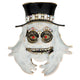 White Ghost Wearing Hat Rhinestone Brooch PA4950