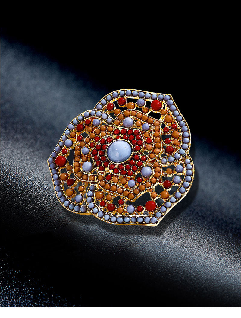 Broche de cuentas con diseño floral PA4951