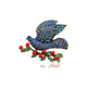 Broche de diamantes de imitación con forma de pájaro y flores PA5002