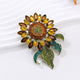 Sunflower Alloy Rhinestone Brooch PA5142