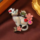 Flower Cat Enamel Brooch PA5236