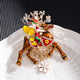 Christmas Santa Elk Rhinestone Brooch PA5244