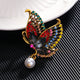 Butterfly Rhinestone Pearl Brooch Brooch PA5245