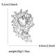 Large Rhinestone Leaf Heart Brooch PA5293