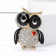 Alloy Rhinestone Owl Brooch PA5460