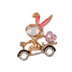 Bicycle Bunny Rhinestone Brooch PA5548