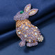 Rabbit Rhinestone  Alloy Brooch PA5651