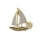 Sailboat Rhinestone  Alloy Brooch PA5699
