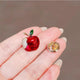 Apple Alloy Rhinestone Brooch PA5867