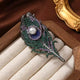 Feather Alloy Rhinestone Brooch PA5960