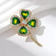 Four-leaf Clover Alloy Rhinestone Brooch PA5962