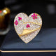 Heart Shaped Alloy Rhinestone Brooch PA6012