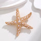 Starfish Glass Pearl Alloy Brooch PA6025