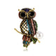 Owl Rhinestone Alloy Brooch PA6039