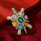 Turtle Alloy Rhinestone Brooch PA6044