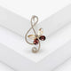 Note Alloy Rhinestone Brooch PA6089