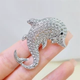 Dolphin Alloy Rhinestone Brooch PA6103