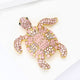 Turtle Alloy Rhinestone Brooch PA6107