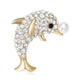 Dolphin Alloy Rhinestone Brooch PA6110