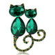Cat Alloy Rhinestone Brooch PA6126