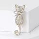 Cat Alloy Rhinestone Brooch PA6127