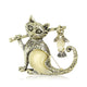 Cat Alloy Rhinestone Brooch PA6148