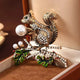 Squirrel Alloy Rhinestone Brooch PA6168