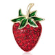Strawberry Alloy Rhinestone Brooch PA6180