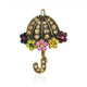 Umbrella Alloy Rhinestone Brooch PA6296