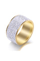 Rhinestone Stainless Steel Rings R1576-Gold