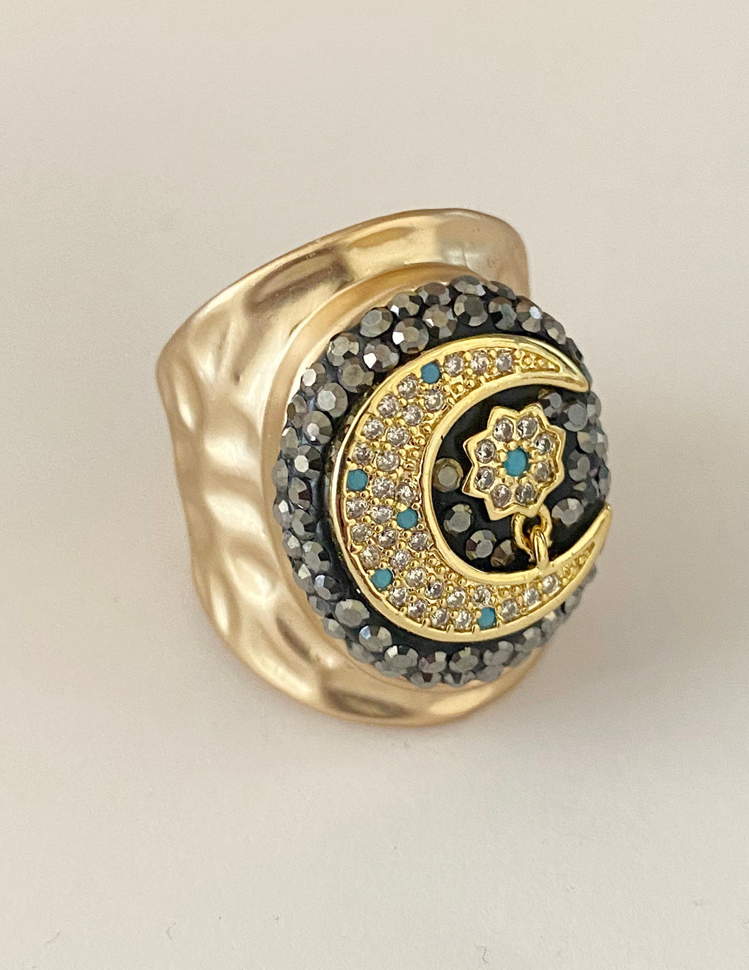 Moon Zircon Alloy Rings R1674