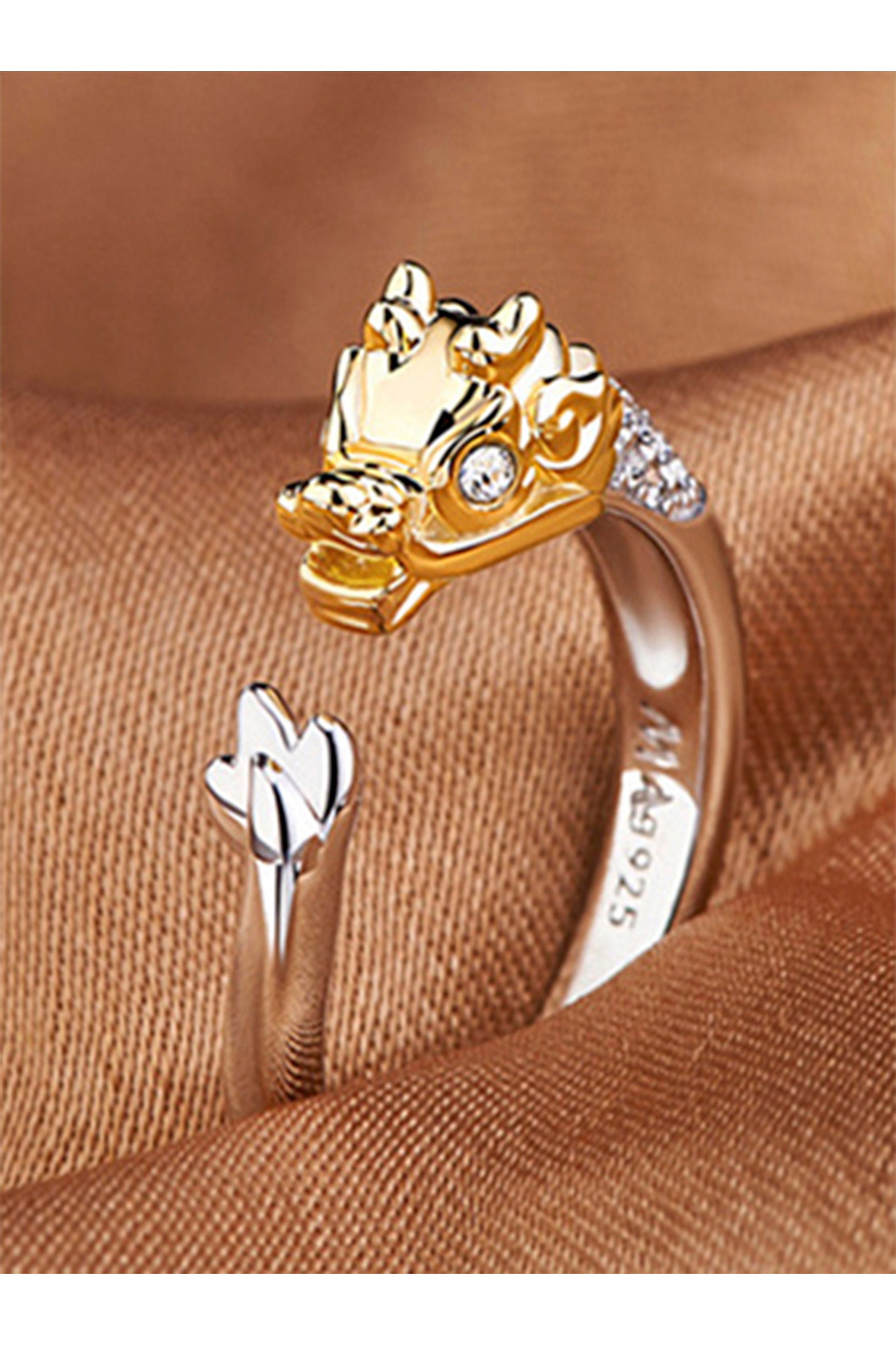 Dragon Rhinestone 925 Silver Rings R2297