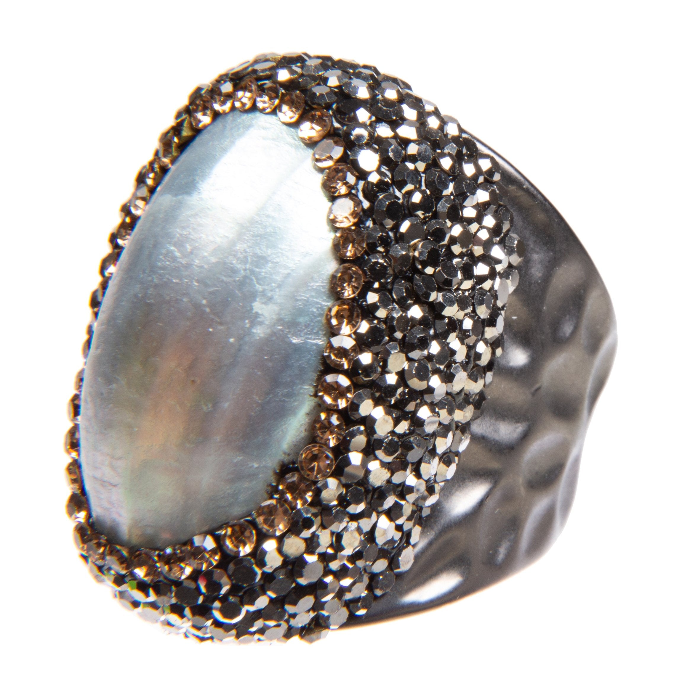 Fresh Water Pearl Rhinestone Alloy Rings R2544