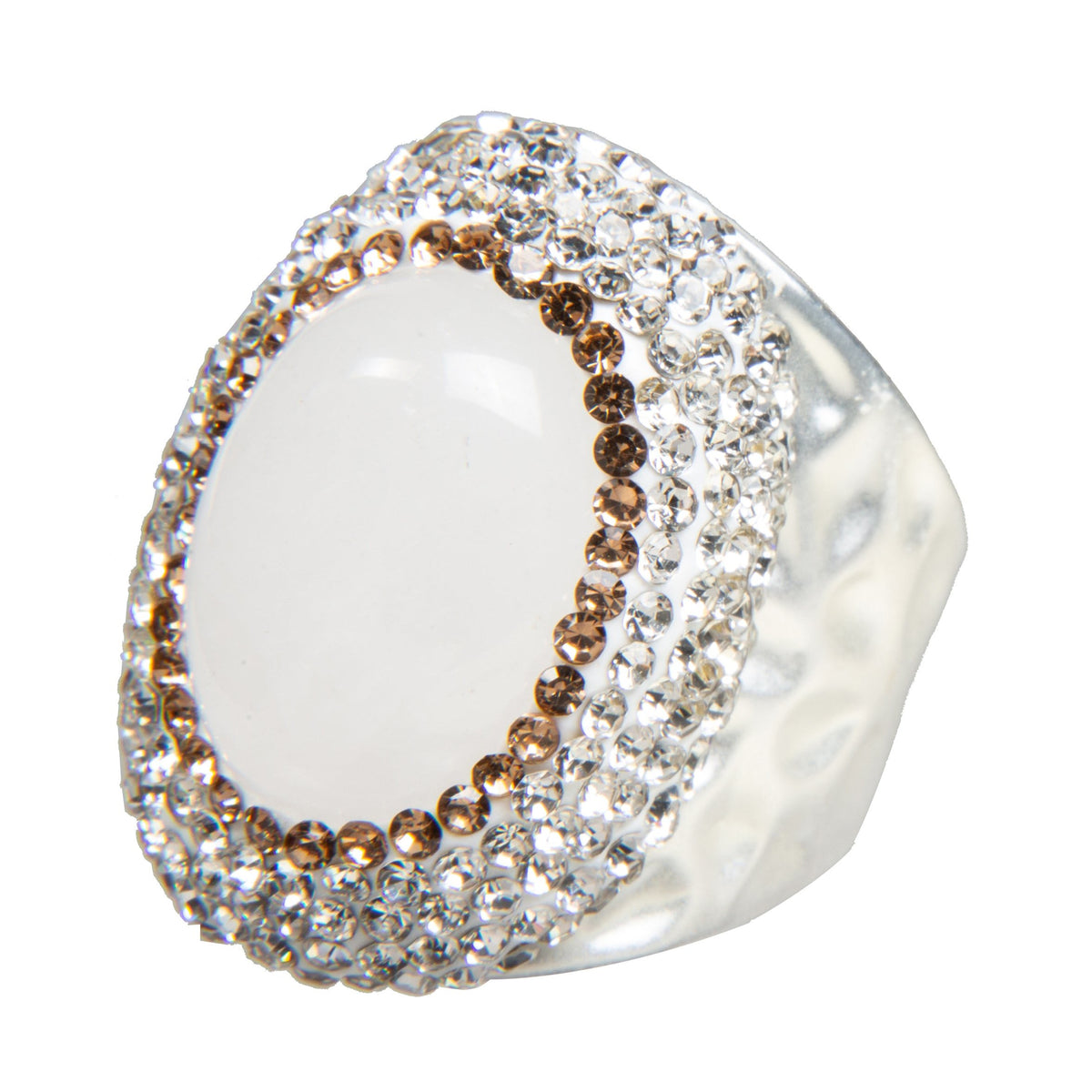 Clear Rhinestone Rings Clear Quartz Rhinestone Alloy Ring R2624 – Ole