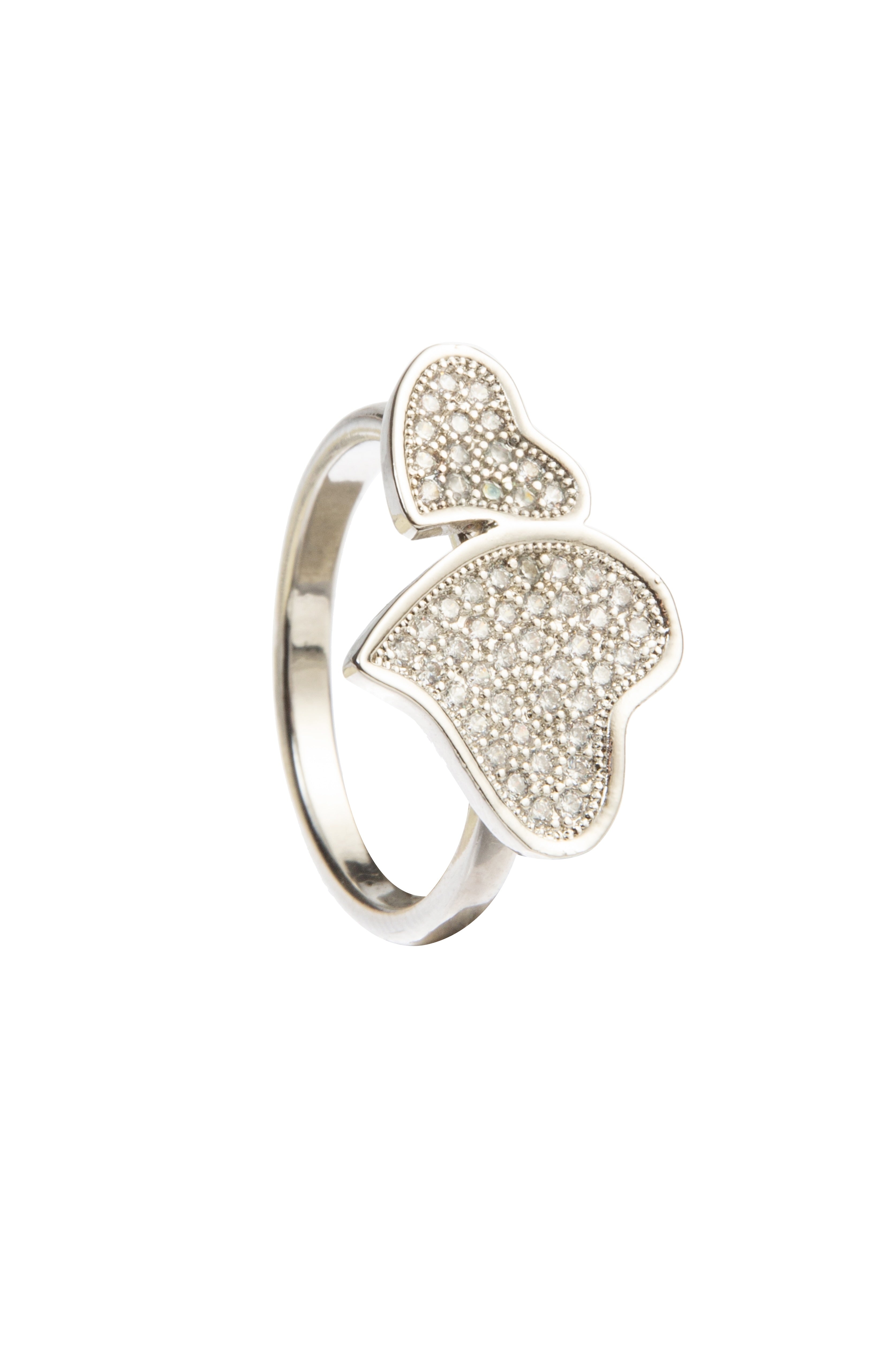 Double Heart Rhinestone Ring R2643
