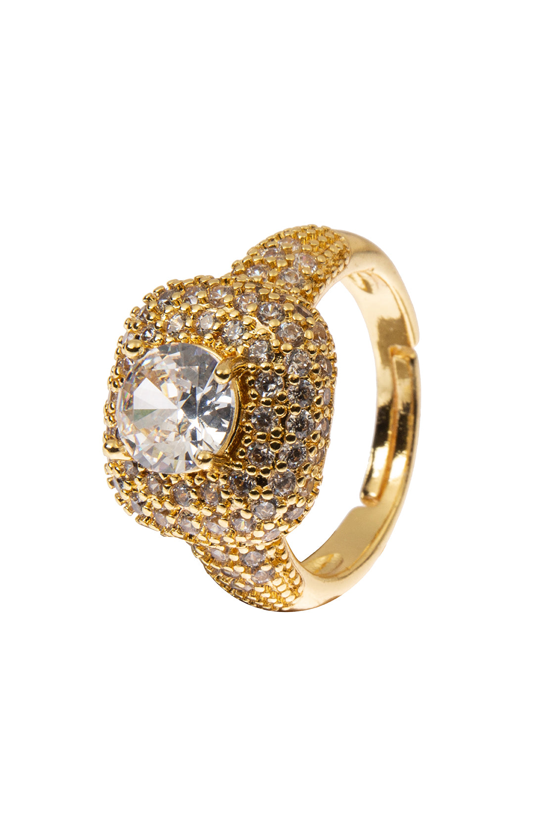 Baby's breath Cubic Zirconia Alloy Flower Ring R2693