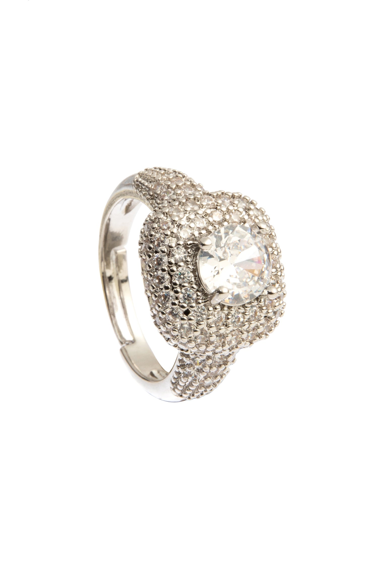Baby's breath Cubic Zirconia Alloy Flower Ring R2693