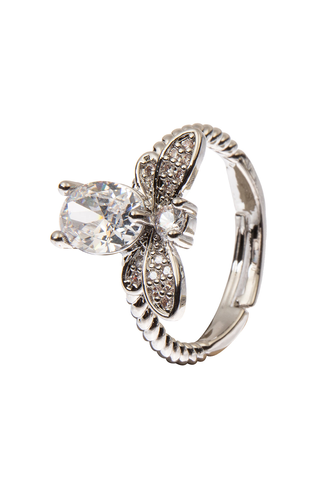 Bee Cubic Zirconia Alloy Flower Ring R2696