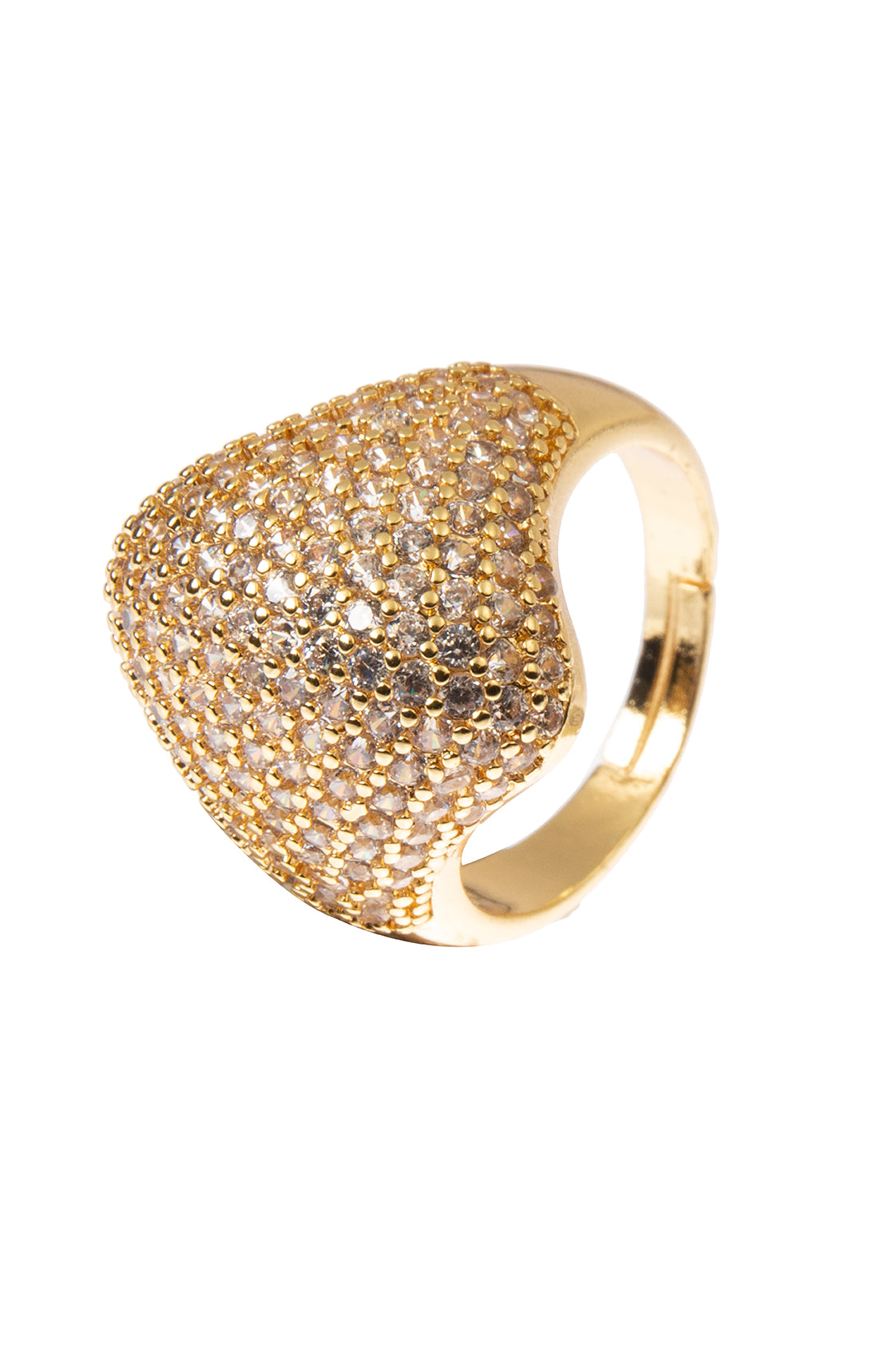 Row-type Cubic Zirconia Alloy Flower Ring R2712