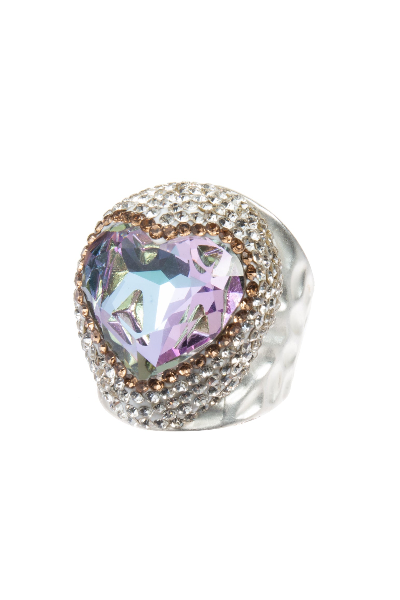 Glass Rhinestone Alloy Rings R2718-Silver