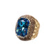 Glass Rhinestone Alloy Rings R2719-Gold