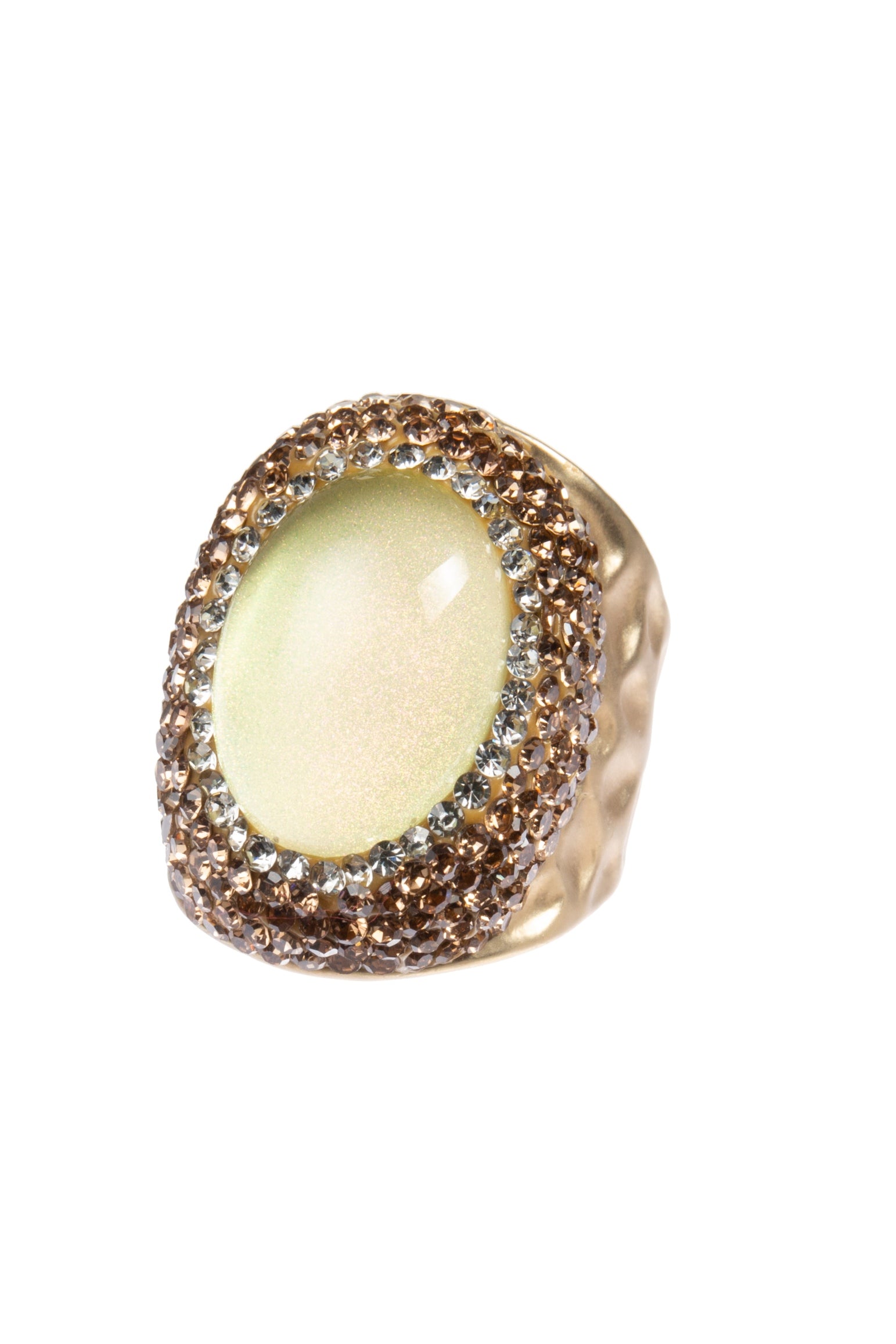 Glass Rhinestone Alloy Rings R2734-Gold