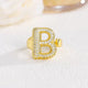 18K Gold Plated Alphabet Cubic Zirconia Ring R2744