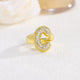 18K Gold Plated Alphabet Cubic Zirconia Ring R2744