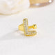 18K Gold Plated Alphabet Cubic Zirconia Ring R2744