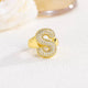 18K Gold Plated Alphabet Cubic Zirconia Ring R2744